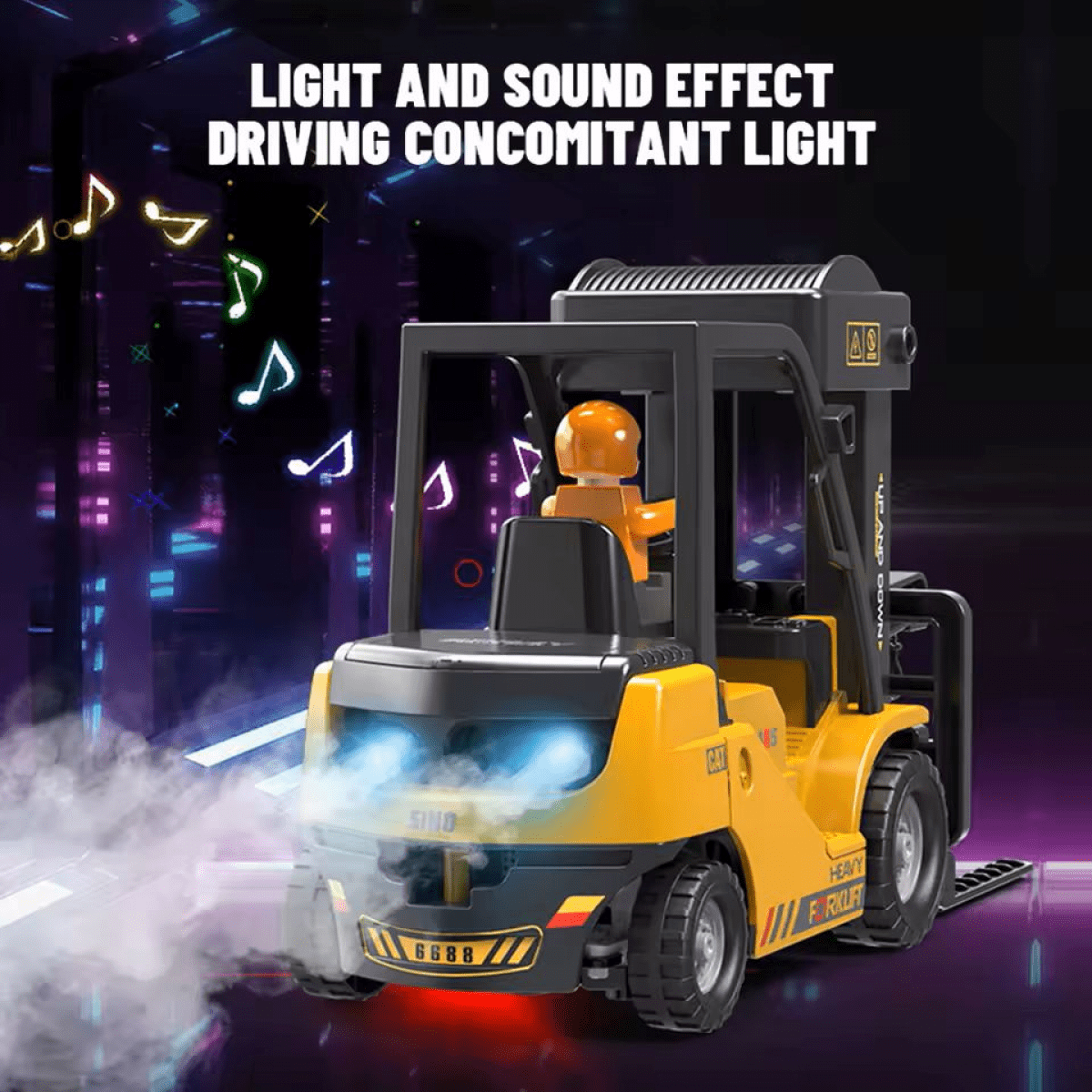 RC Crane Truck RC Construction Vehicles with Spray & Light, Mini Crane Toys for Kids Ages 6+