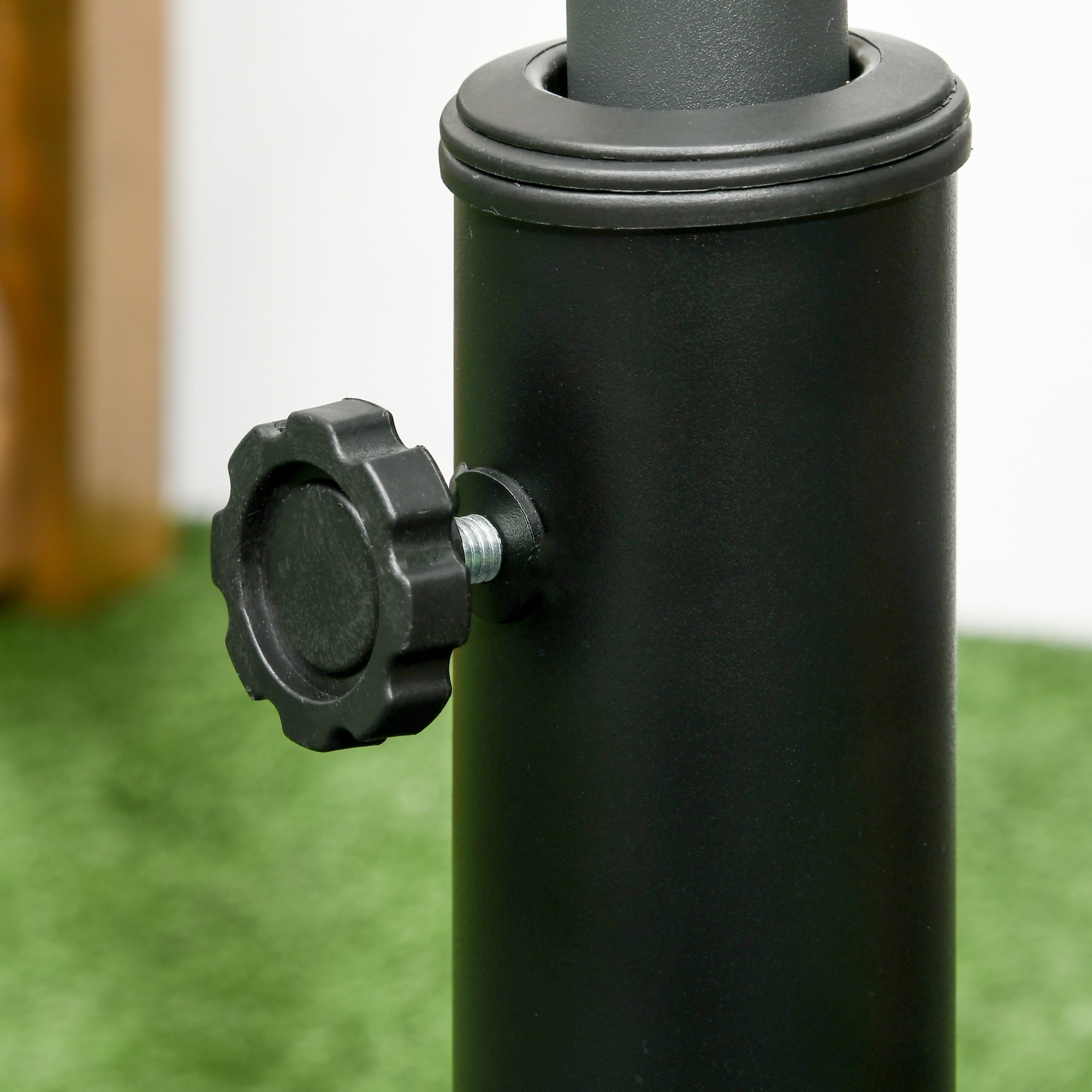 Outsunny 42lbs Resin Patio Umbrella Base 20" Outdoor Umbrella Stand, Black