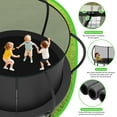 thumbnail image 6 of Kumix 8FT Trampoline with Enclosure, Basketball Hoop, LED Light, Sprinkler, Socks, Wind Stakes, Outdoor Heavy Duty Galvanized Full Spray Round Trampoline for Adults and Kids, Black, 6 of 8