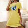 thumbnail image 2 of Tauxra Chemise de Nuit à Manches Courtes pour Femmes Coupe Ample Robe de Nuit avec Imprimé Col Rond Chemise de Nuit Décontractée pour Femmes Grande Taille p-TTG, 2 of 5