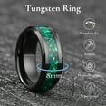 thumbnail image 5 of King Will Mens Black Tungsten Wedding Bands Green Meteorite Inlay 8mm High Polished Beveled Edge Engagement Ring for Couples Comfort Fit, Size 7, 5 of 7