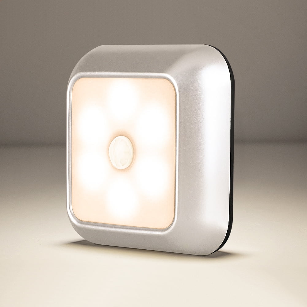 Kepooman 1 PCS Portable Wireless Motion Sensor Light for Bedroom / Hallway / Stairs, Warm Light, Silver