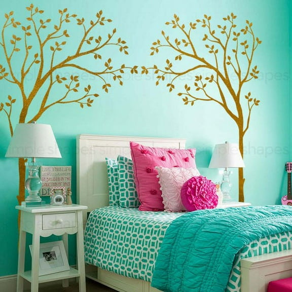 Bed Canopy Tree Wall Decals - Gold
