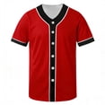 thumbnail image 6 of AHTJRT Kids Button-Up Shirts Quick-Dry Short Sleeve V-Neck Shirts Striped Colorblock Bowling Baseball Tees Spring Summer Activewear Shirt Red 8-9 Years, 6 of 7