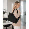 thumbnail image 4 of Quilted Puffer Tote Bag for Women, Large 20L Shoulder Bag with Multi Pockets, Lightweight Work Travel School Handbag, 4 of 9