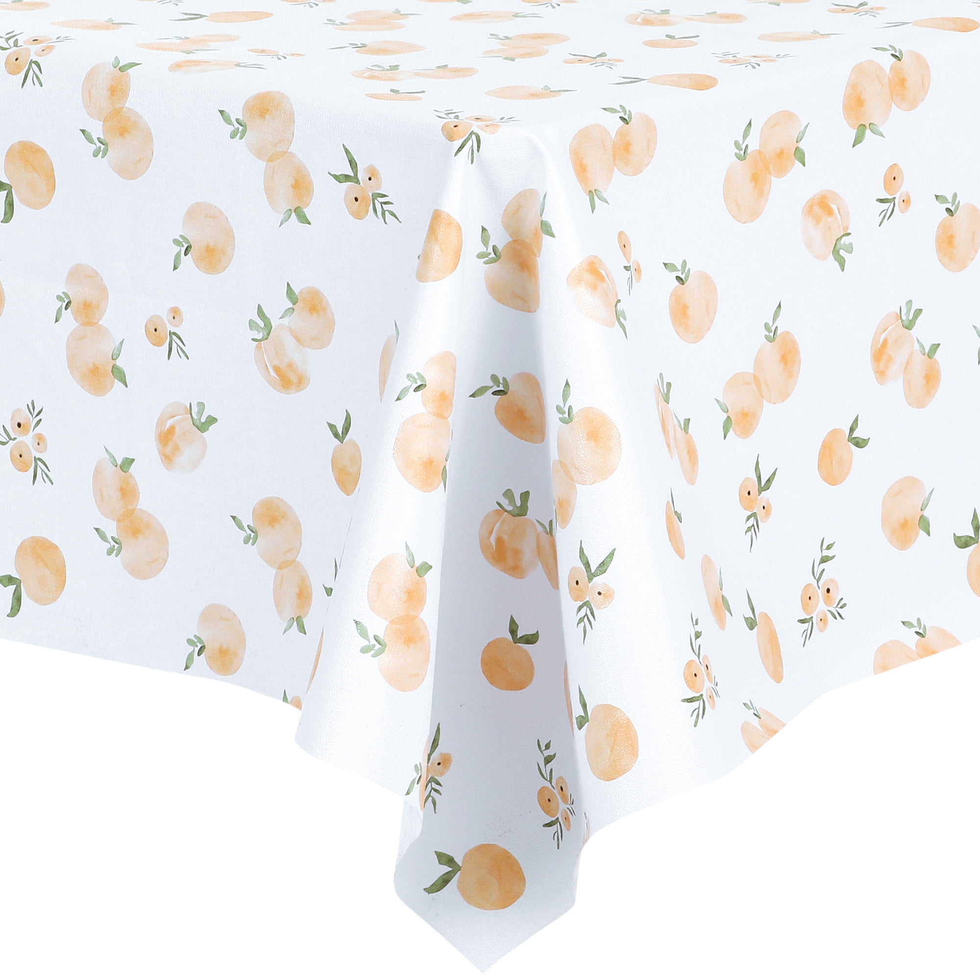 Unique Bargains Wrinkle-Resistant Waterproof Table Cover Tablecloth Peach 55x55inch