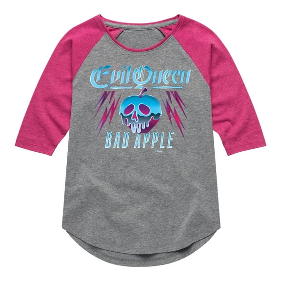 Disney Villains - Evil Queen Bad Apple - Toddler & Youth Girls Raglan Graphic T-Shirt