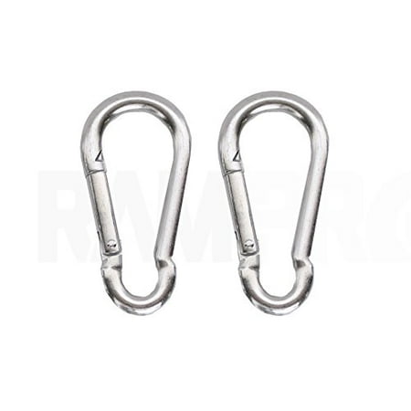 

2 RAM-PRO Heavy Duty Galvanized Steel Carabiner Snap Link Hook For Camping Pet Leash Boating Fishing 3.25 Long with 5/16 Clearance