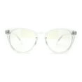thumbnail image 1 of Round Keyhole Thin Plastic Horn Rim Blue Light Filtering Computer Glasses Clear, 1 of 4