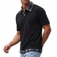 thumbnail image 6 of SAWOBUUN Men's Fake Two-Piece Collared Shirt Short Sleeve Pullover Top Lightweight Breathable Casual Summer Tee, 6 of 7