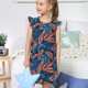 thumbnail image 4 of Fotbe Tropical Leaves Vestido de Dormir para Niñas de 3 a 10 Años, Mangas Cortas, Estilo Princesa, Pijama Camisón con Mangas Voladas-XX-Large, 4 of 6