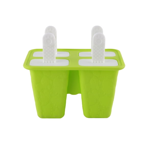 Embossed Dinosaur Silicone Ice Pop Molds - Reusable & Dishwasher Safe, Green