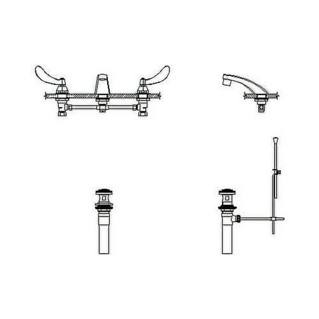 Delta 23C644-R7 Double Handle 1.5GPM Ceramic Disc Widespread Bathroom Faucet - Chrome