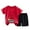 Red A7, variant on Kids Summer 2 Piece Outfits Sets,Summer Thin Round Neck Short Sleeved Set Home Wear Two-piece Set Cute Print Two-piece Set,Toddler Summer Short Sleeve Round-Neck Blouses & Shirts Sets