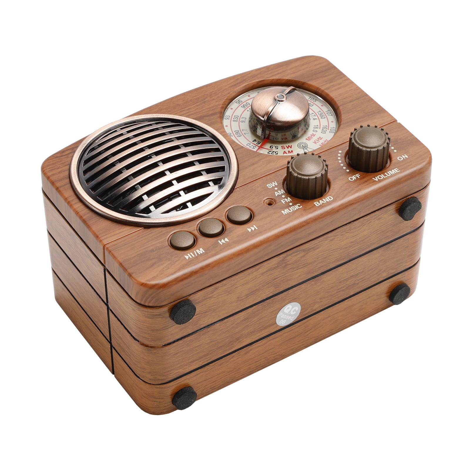 Vintage Radio Retro Bluetooth Speaker-FM Radio with Old fashioned Classic Style, Strong Bass Enhancement, Loud Volume