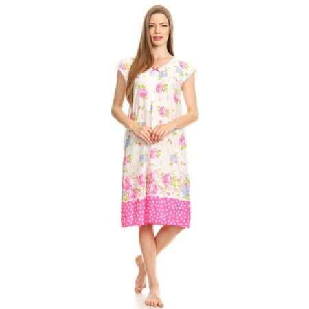 

Lati Fashion Women Nightgowns Short Sleeve Female Nightgowns & Sleepshirts