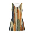thumbnail image 4 of Ovzne Robes pour Femmes Robe d'Été Décontractée Mode à Imprimé avec Poche Sans Manches à Col en V Robe Grande Taille Robe Maxi Imprimée Liquidation, 4 of 5