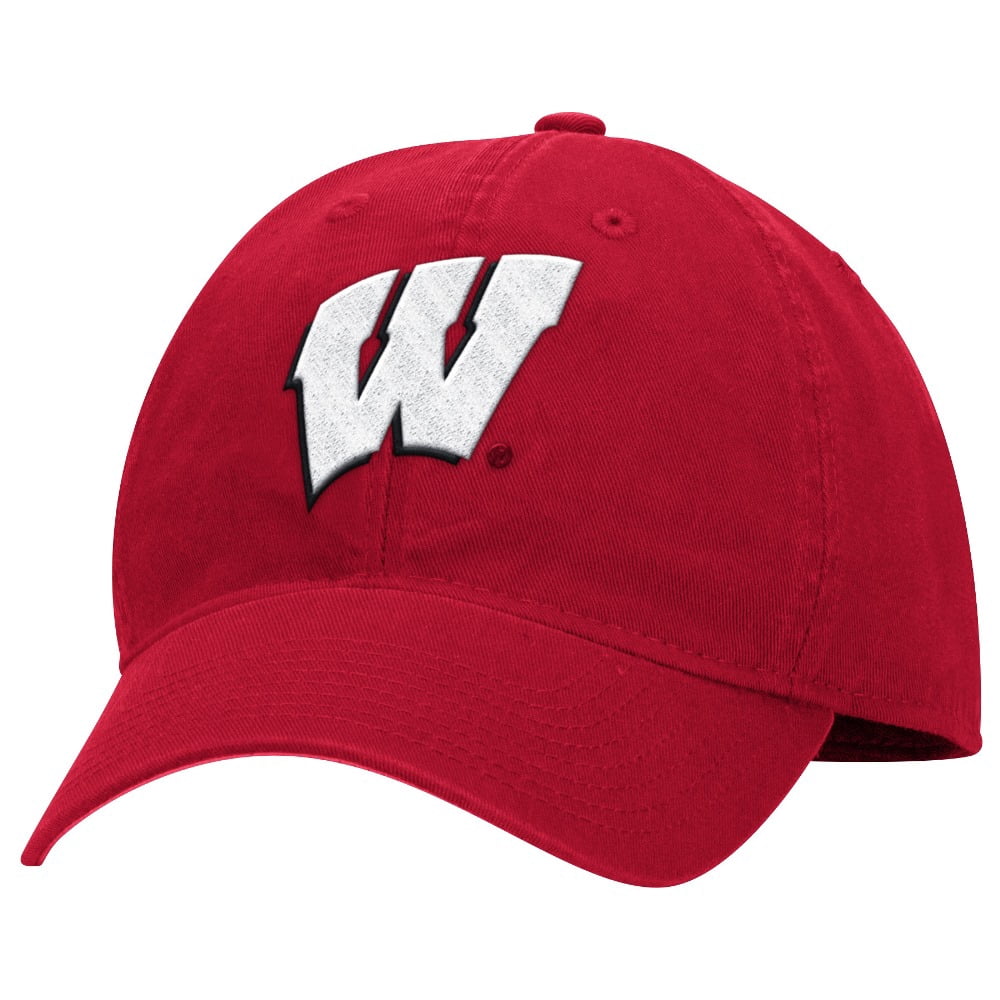Wisconsin Badgers Adidas NCAA "Basic Logo" Adjustable Slouch Hat Red