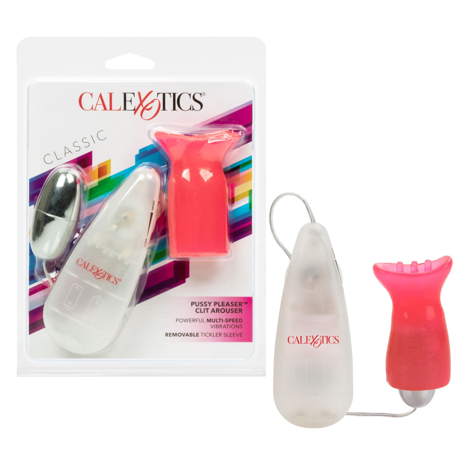 California Exotic Novelties Pleaser Clit Arouser Multi-Speed Tickler Sleeve, Pink