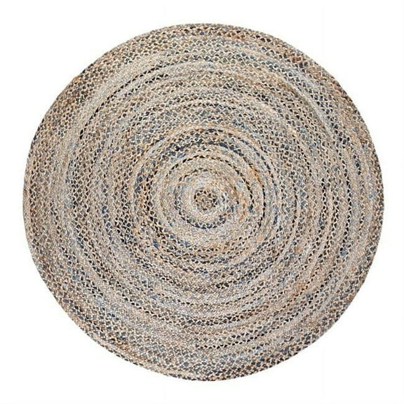 6 ft. Round Kerala Denim & Jute Rug