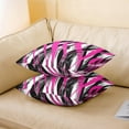 thumbnail image 4 of Hot Pink Black Stripes Reversible Throw Pillow Covers 16 x 16-Inch Kids Geometric Pillow Covers Home Decor for Boys Modern Striped Art Square Cushion Covers Set of 4 Abstract Art Geometry, 4 of 6