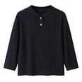 thumbnail image 2 of JFOPQVSM 3 Pack Toddler Boys' Cotton Long Sleeve Shirts Henley Shirt Ribbed Cotton Top Soft Breathable Long Sleeve T-Shirt with Button for 1-14 Years, 2 of 6