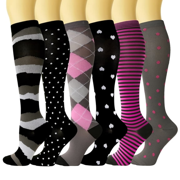 Vorkoi Plus Size Compression Socks Wide Calf for Women & Men 20-30 mmhg-Extra Wide Calf Knee High Support Socks for Nurse