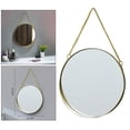 thumbnail image 1 of Wall Hanging Mirror with Chain Bedroom Gold Frame Home Bathroom 25cm, 1 of 8