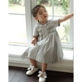 thumbnail image 4 of Vestido Twoflower para niños pequeños de 2 años, azul marino, a rayas, fruncido, vintage, 4 of 8