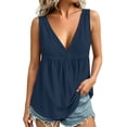 thumbnail image 2 of Sheghy Womens Tank Tops 100%Cotton Women's Solid-Color Sleeveless V-Neck Casual Cotton-Linen Top, 2 of 7