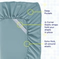 thumbnail image 3 of Sweet Home Collection 1500 Series 6 Piece Ultra Soft Microfiber Sheet Set, California King, Misty Blue, 3 of 5
