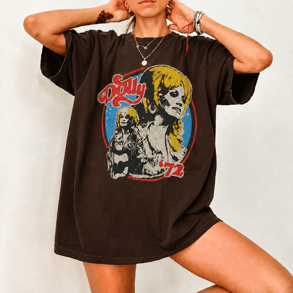 Dolly '72 Vintage Country Music Portrait Retro Graphic T-Shirt