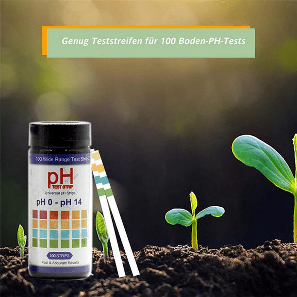 Soil PH Test Strips 100 Strips Soil Tester 0-14 PH Soil Test, Soil