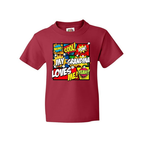 Inktastic My Grandma Loves Me Superhero Youth T-Shirt