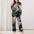 thumbnail image 2 of Daiia Snake Holding A Lotus for Women's Long-Sleeved Pajama Set – Soft & Comfortable Sleepwear Button-Up Pajamas Cozy Lounge Wear-Medium, 2 of 7