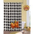 thumbnail image 2 of Shower Curtain, Farm Harvest Pumpkins Waterproof Shower Curtain Set with Hooks for Bathroom Showers,Stalls and Bathtubs,72x84In Classic Black White Buffalo Plaid, 2 of 7