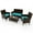Turquoise, variant on Costway 4 PCS Patio Furniture Set with Washable Cushions and Tempered Glass Coffee Table Turquoise