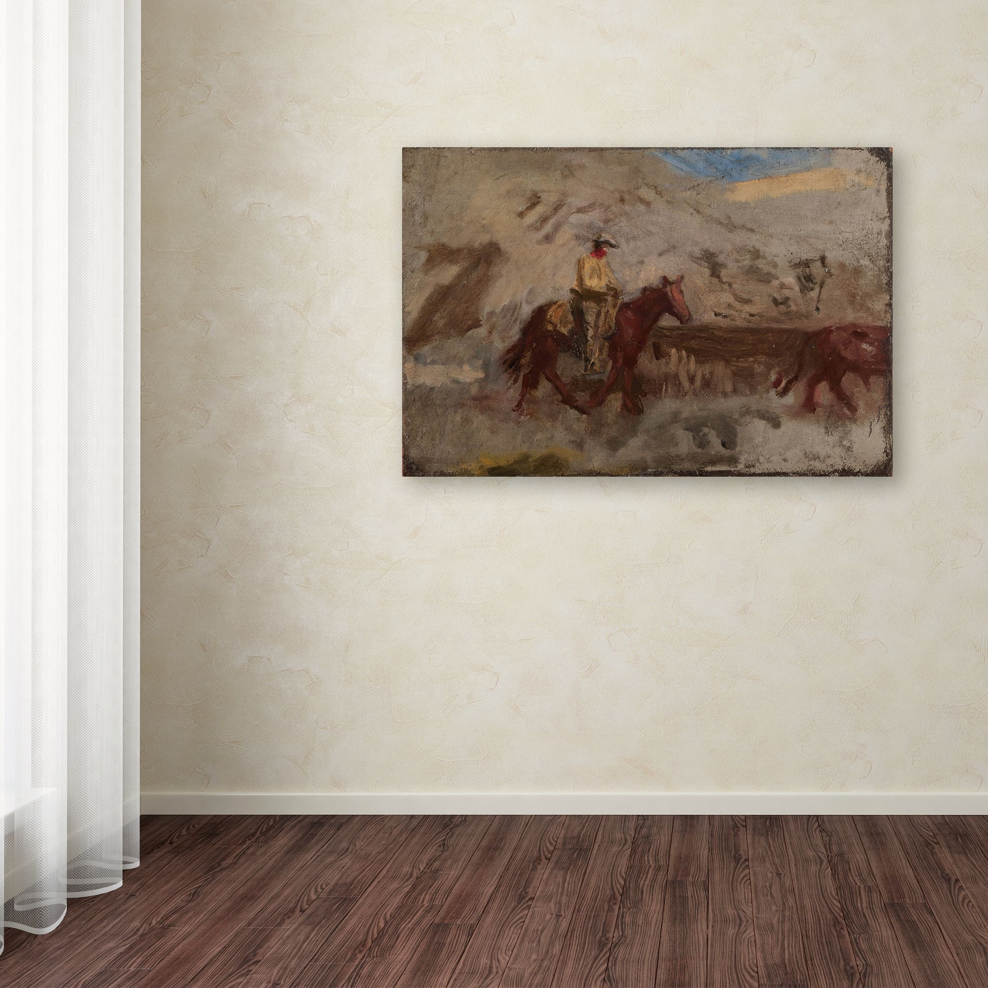 Trademark Fine Art 'Cowboy At Work' Canvas Art by Thomas Eakins