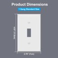 thumbnail image 5 of BESTTEN 20 Pack Toggle Wall Plate 1-Gang Standard Size Light Switch Cover Unbreakable Polycarbonate UL Listed White, 5 of 5