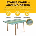 thumbnail image 4 of Teal Black Boho Table Cloths for 3 Foot Rectangle Tables, Vintage Ethnic Tribe Abstract Art Patio Waterproof Elastic Fitted Tablecloths, Washable Rectangular Table Cover for Camping, 4 of 8