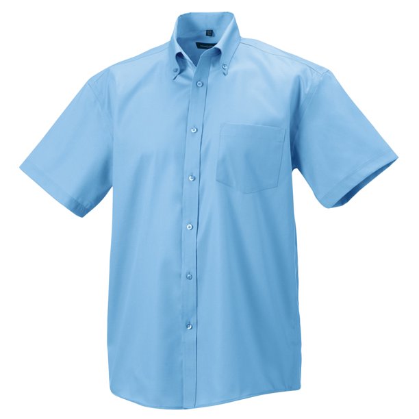Russell Collection - Camisa de manga corta Diseño Ultimate Modelo Non-Iron Hombre caballero - Trabajo/Boda/Fiesta (Azul cielo) Russell UTBC1037_brightsky