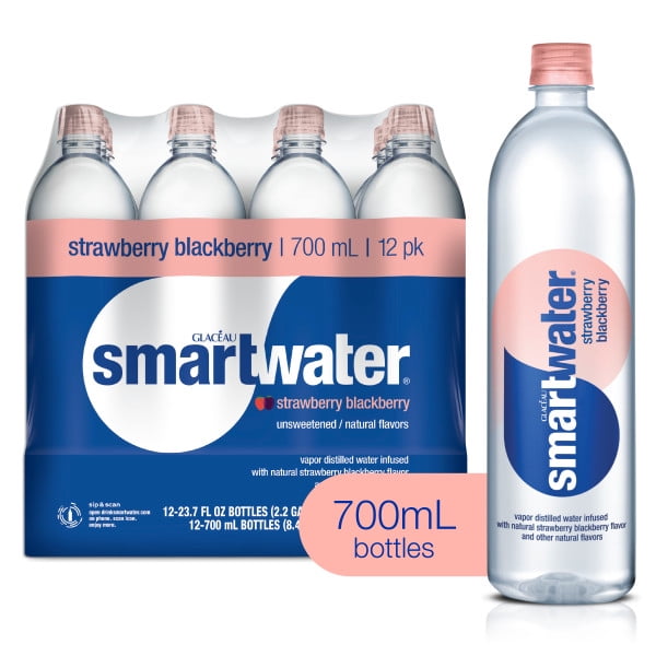 12 Bottles Smartwater Flavored Water Strawberry Blackberry 23 7 Fl Oz Walmart Walmart 