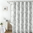 thumbnail image 4 of AUQ Gray Shower Curtain,Cotton Floral Cottagecore Shower Curtain for Bathroom 72" W X 72" L, 4 of 7
