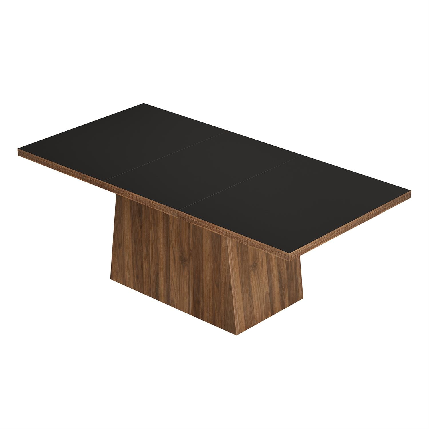 Demi Bonn 62" Rectangular Dining and Conference Table, Solid Wood Base Table for Living Room, Brown
