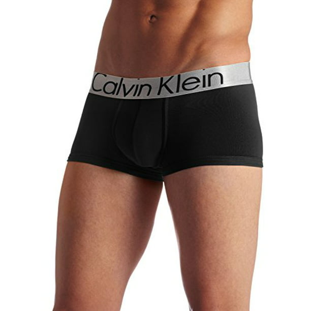 Calvin Klein Men's Steel Micro Low Rise Trunks, Black, Medium 