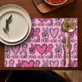 thumbnail image 5 of Pink Breast Cancer and Love Summer Placemats Table Placemats Set Of 4-Linen Kitchen Washable Placemats Table Mats 11.8"x17.7" Non-Slip Heat Resistant, 5 of 6