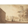 thumbnail image 2 of Jacob Elias La Fargue 24x18 Black Ornate Framed Double Matted Museum Art Print Titled: Entrance to the Hague from the South East (1750-76), 2 of 5
