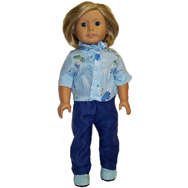 Doll Clothes Superstore Floral Shirt And Blue Pants For 18 Inch Dolls Like American Girl Our