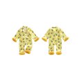 thumbnail image 2 of RUINIXCW Toddler Baby Girl Silk Stain Pajamas Newborn Infant Baby Girls Bee Flower Romper One Piece Spring Fall Sleepwear Fuzzy Trim Long Sleeve Button Up Jumpsuit Homewear, 2 of 9