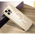 thumbnail image 1 of Shockproof Designed Case for iPhone 13 Pro Max, Full Body Protective Clear iPhone 13 Pro Max Case Compatible with MagSafe, Aluminum Alloy Frame, Gold, 1 of 8